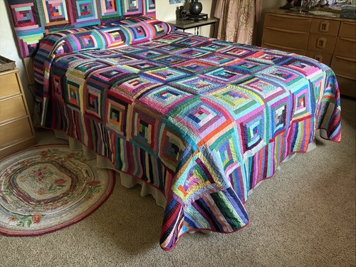 Queen colorful log cabin - queen,